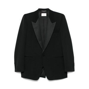 Saint Laurent Padded Shoulder Black Blazer - NWT